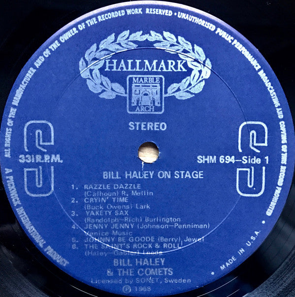 Bill Haley And His Comets : Bill Haley On Stage (LP, Album, RE)