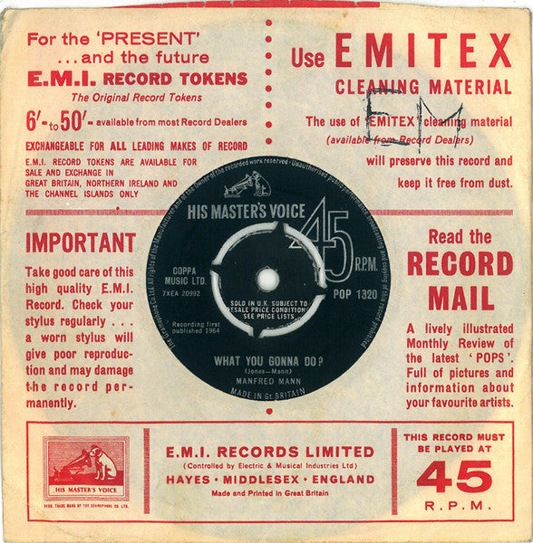 Manfred Mann : Do Wah Diddy Diddy (7", Single)