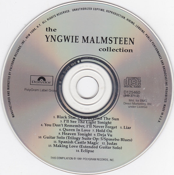 Yngwie Malmsteen : The Yngwie Malmsteen Collection (CD, Comp, Club, RP, PMD)