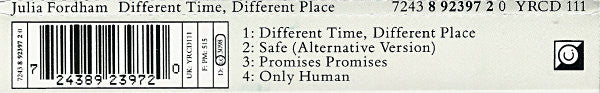 Julia Fordham : Different Time Different Place (CD, Pt1)