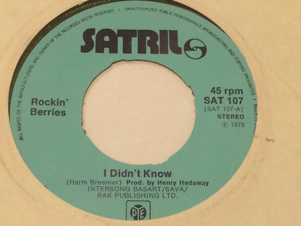 The Rockin' Berries : I Didn't Know (7", Single)