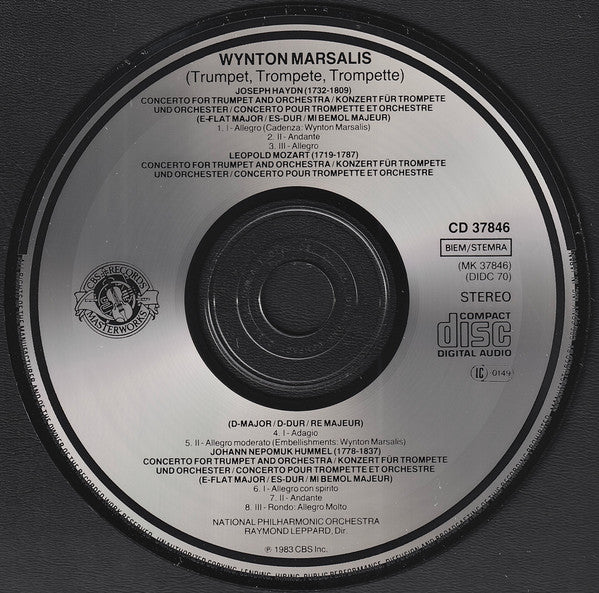 Joseph Haydn • Johann Nepomuk Hummel • Leopold Mozart, Wynton Marsalis, National Philharmonic Orchestra, Raymond Leppard : Trumpet Concertos (CD)