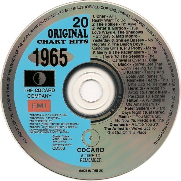 Various : A Time To Remember 1965 (CD, Comp)