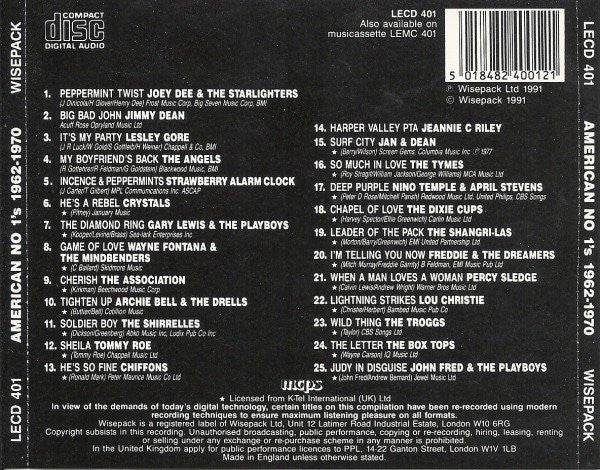 Various - Rock Era - American No. 1s 1962-1970 (CD) (Very Good Plus (VG)) - DaddyPop