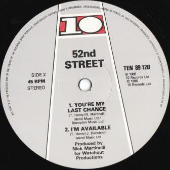 52nd Street - Youre My Last Chance (12) (Very Good Plus (VG)) - DaddyPop