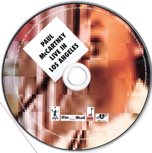 Paul McCartney : Live In Los Angeles (CD, Album, Promo)