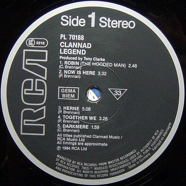 Clannad : Legend (LP, Album)