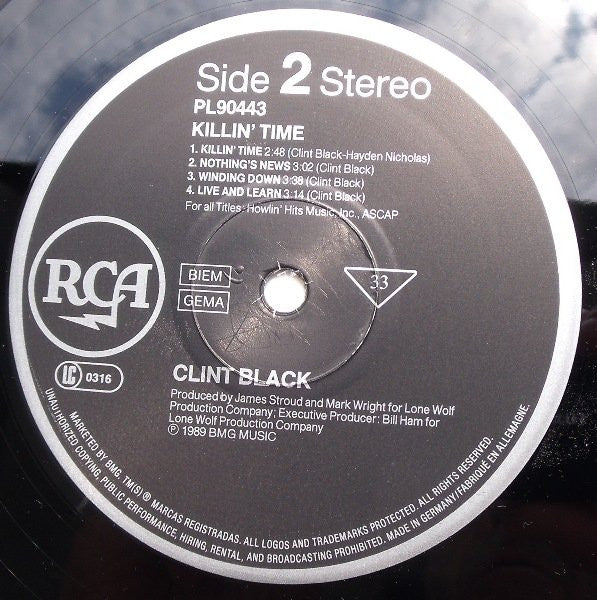 Clint Black : Killin' Time (LP, Album)