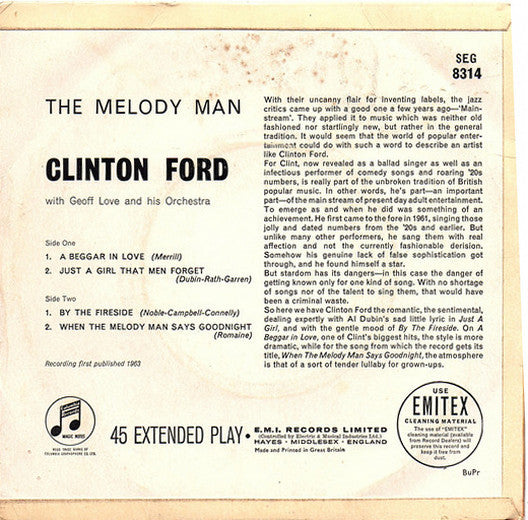 Clinton Ford : A Beggar In Love (7", EP, Mono)