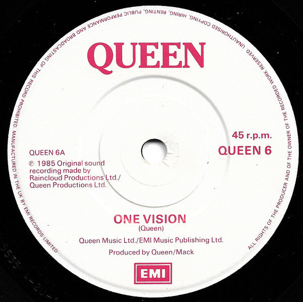 Queen : One Vision (7", Single)