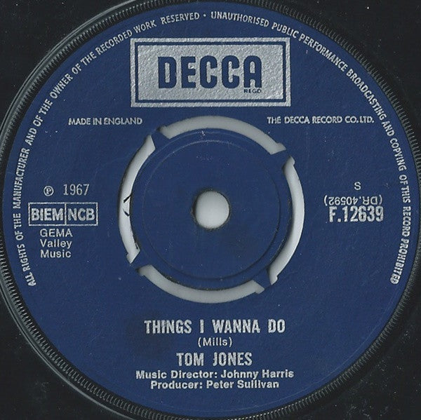 Tom Jones : I'll Never Fall In Love Again (7", Single)