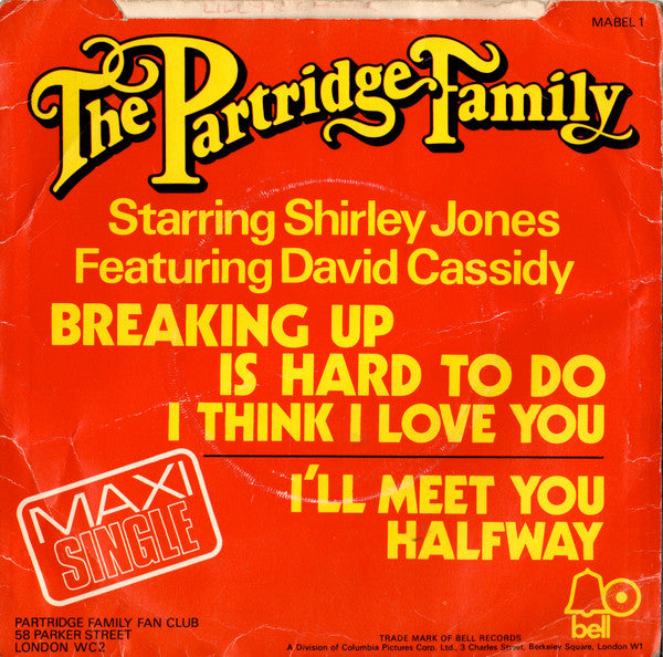 The Partridge Family Starring Shirley Jones (2) Featuring David Cassidy : Breaking Up Is Hard To Do (7", Maxi, 4-P)