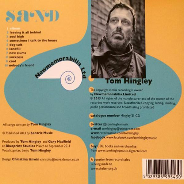 Tom Hingley : Sand (CD, Album)