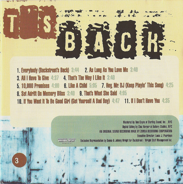 Backstreet Boys : Backstreet's Back (CD, Album, Enh)