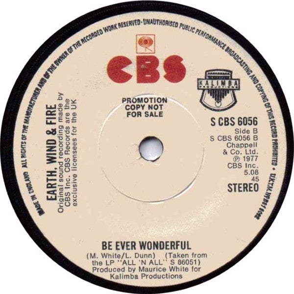 Earth, Wind & Fire : Fantasy (7", Single, Promo)