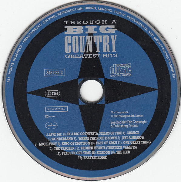 Big Country : Through A Big Country (Greatest Hits) (CD, Comp)