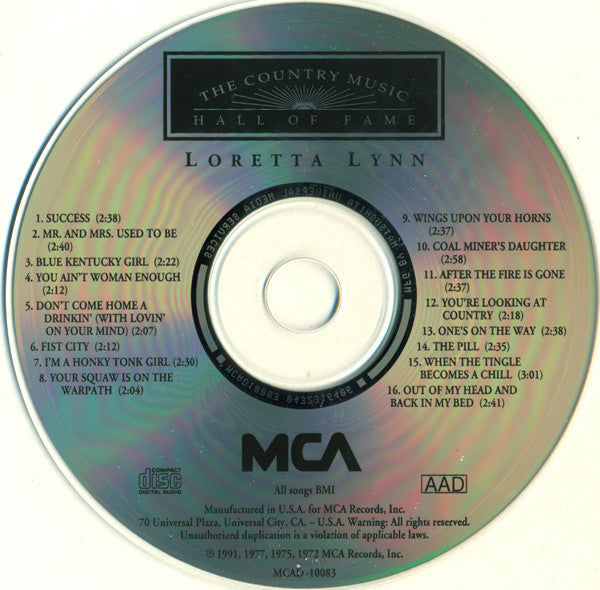 Loretta Lynn : The Country Music Hall Of Fame (CD, Comp, RE, Mat)