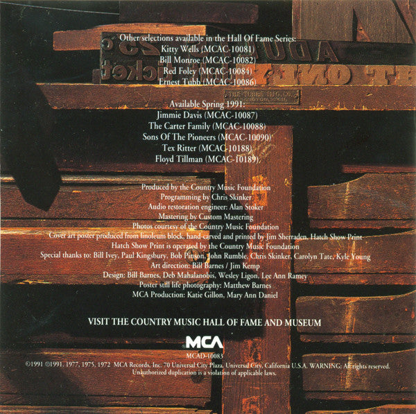 Loretta Lynn : The Country Music Hall Of Fame (CD, Comp, RE, Mat)