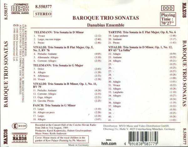 Danubius Ensemble : Baroque Trio Sonatas (CD, Album)