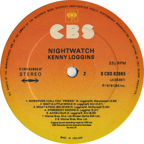 Kenny Loggins : Nightwatch (LP, Album)
