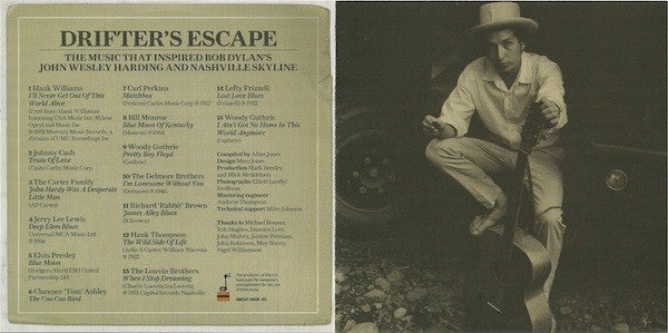 Various : Drifter's Escape (The Music That Inspired Bob Dylan's John Wesley Harding And Nashville Skyline) (CD, Comp, Jew)