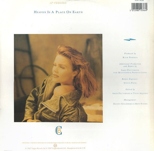 Belinda Carlisle : Heaven Is A Place On Earth (12", Single, Red)