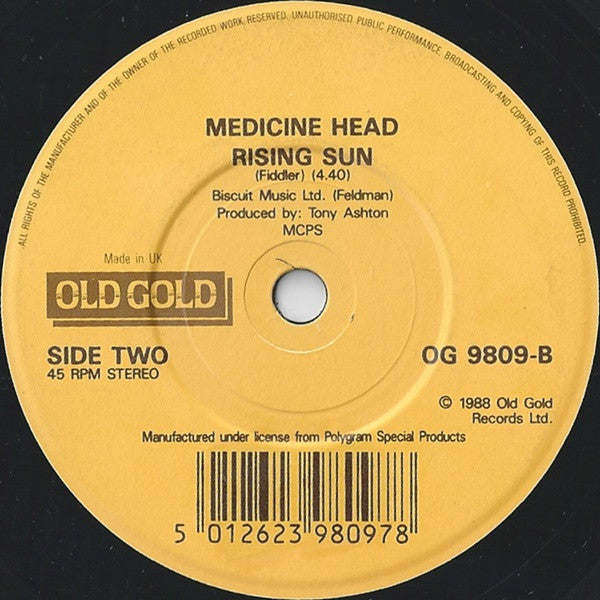 Medicine Head (2) : One And One Is One / Rising Sun (7", Single, RE)