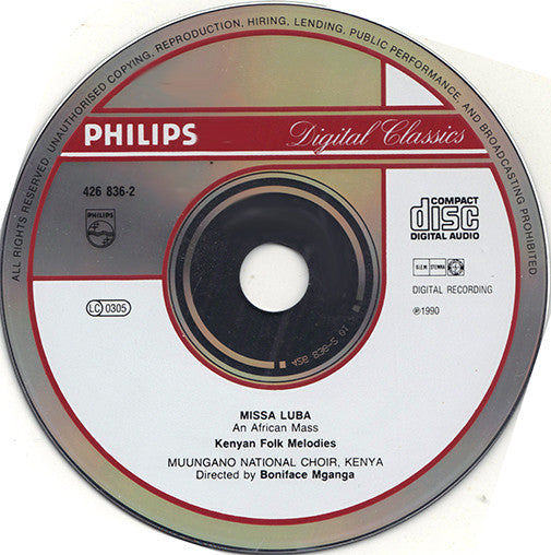 Muungano National Choir Directed By Boniface Mganga : Missa Luba (An African Mass) / 10 Kenyan Folk Melodies (CD, Album)