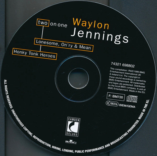 Waylon Jennings : Lonesome, On'ry & Mean / Honky Tonk Heroes (CD, Comp)
