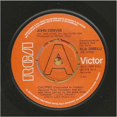 John Denver - Calypso (7) (Very Good Plus (VG)) - DaddyPop
