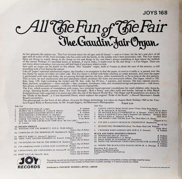The Gaudin Fair Organ : All The Fun Of The Fair (LP)