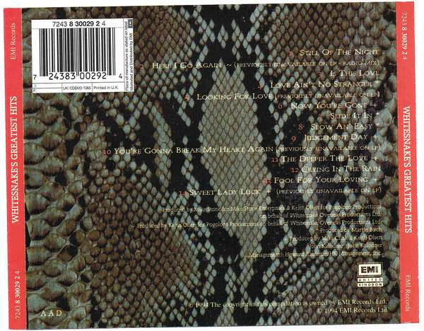 Whitesnake : Greatest Hits (CD, Comp)