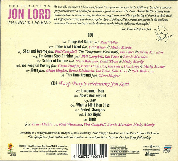 Various : Celebrating Jon Lord The Rock Legend (2xCD, Album)