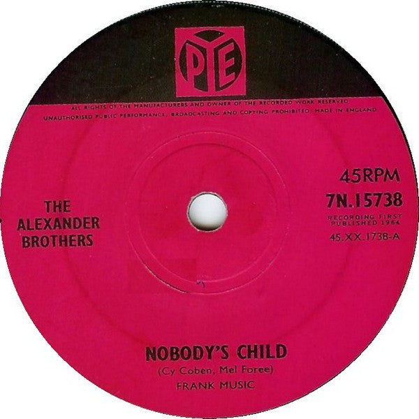 The Alexander Brothers : Nobody's Child (7", Single, Sol)