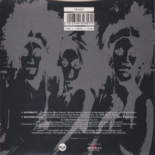 Pointer Sisters : Automatic (The Richie Rich Remiix) (7")