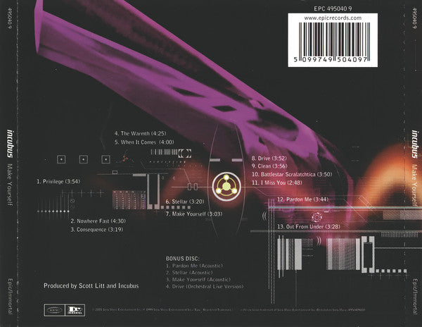 Incubus (2) : Make Yourself (CD, Album + CD + Ltd, Tou)