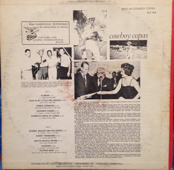 Cowboy Copas : The Best Of Cowboy Copas (LP, Comp)