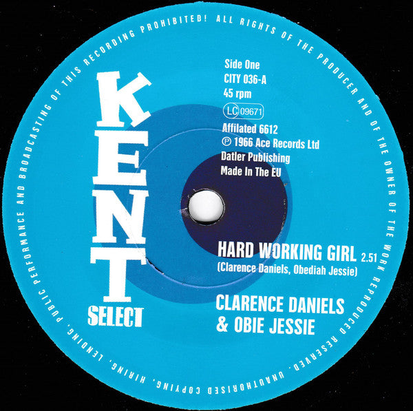 Clarence Daniels & Obie Jessie / Floyd White : Hard Working Girl / Another Child Lost (7", Single)