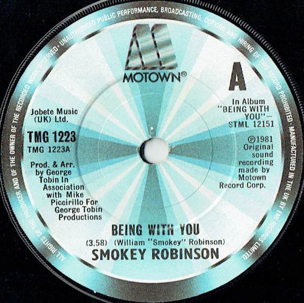Smokey Robinson : Being With You (7", Single, Sol)