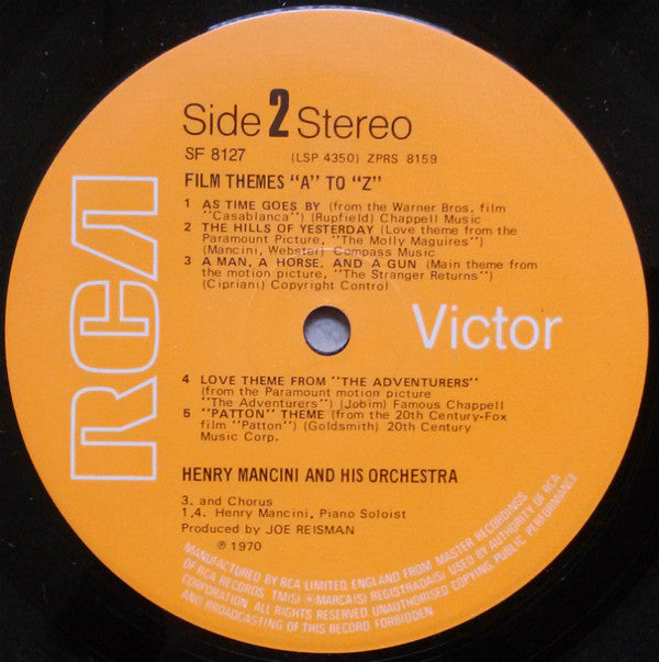 Henry Mancini And His Orchestra : Film Themes A To Z (LP, Album)