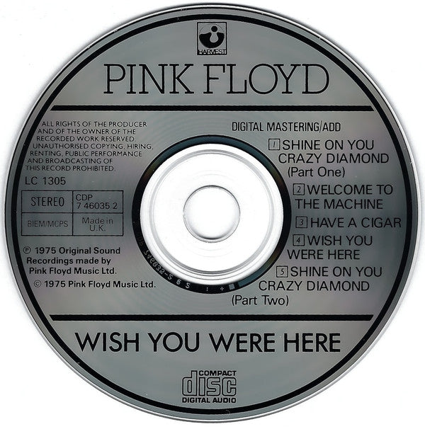 Pink Floyd : Wish You Were Here (CD, Album, RE)