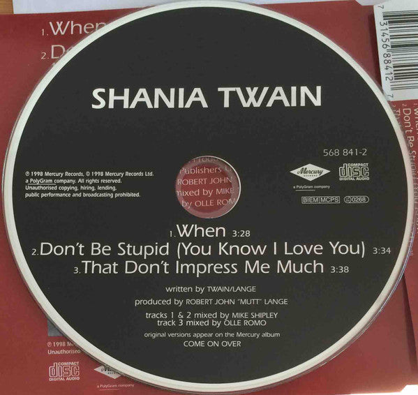 Shania Twain : When (CD, Single)