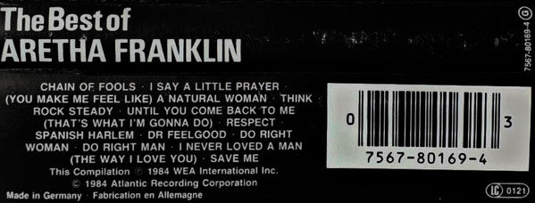 Aretha Franklin : The Best Of Aretha Franklin (Cass, Comp)