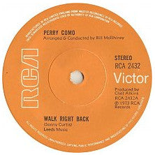 Perry Como : Walk Right Back (7", Sol)