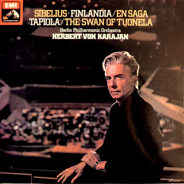 Jean Sibelius – Berliner Philharmoniker, Herbert von Karajan : Finlandia / En Saga / Tapiola / The Swan Of Tuonela (LP, Quad)