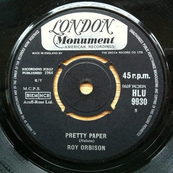 Roy Orbison : Pretty Paper / Summersong (7")