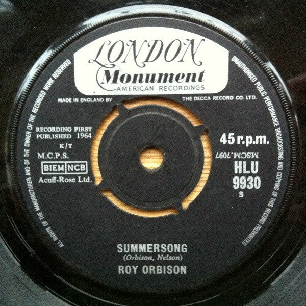 Roy Orbison : Pretty Paper / Summersong (7")