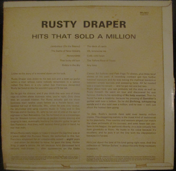 Rusty Draper : Hits That Sold A Million (LP, RE)