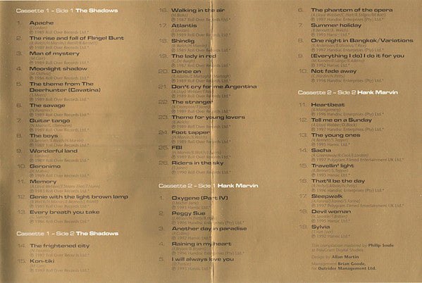 Hank Marvin / The Shadows : The Very Best Of Hank Marvin & The Shadows The First 40 Years (2xCass, Comp)