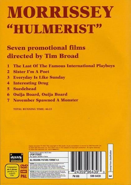 Morrissey : Hulmerist (DVD-V, RE, RM, PAL, SECAM, EMI)